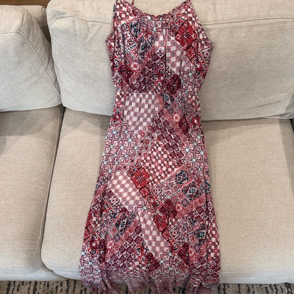 One Clothing Red Halter Sheath Midi Dress